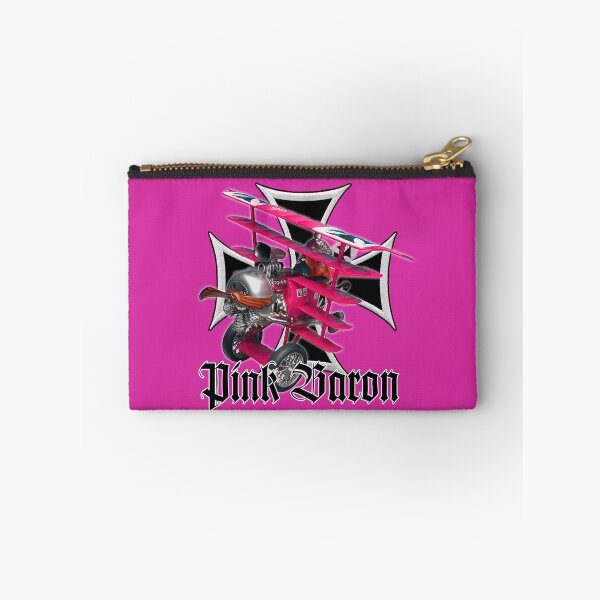 Item preview, Crazy funny Revell plastic kit: Manfred von Richthofen, The Pink Red Baron and his Fokker Dr.1 on pink background and maltese cross. designed and sold by PrintPit.