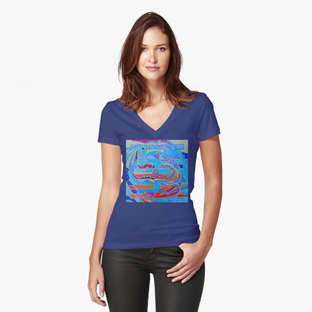 Item preview, Fitted V-Neck T-Shirt designed and sold by DWeaverRoss.