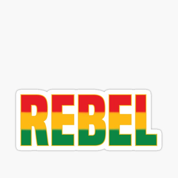 Rebel in Rastafarian Rasta Colors Sticker