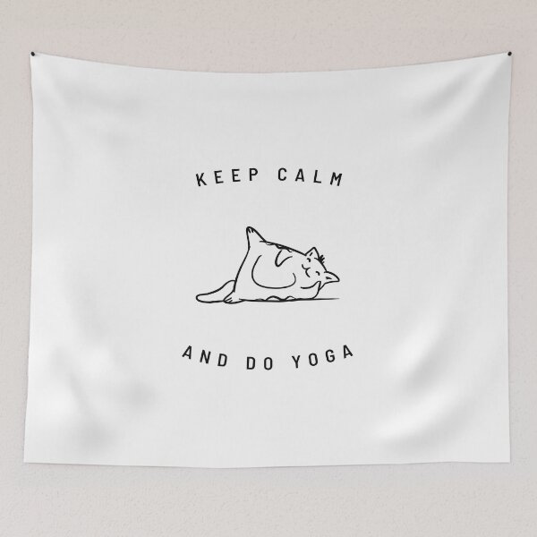 Item preview, Keep Calm And Do Yoga Shirt with cute cat doing yoga illustration - Pet Lovers Shirt with funny animal print - Great yoga gift for her designed and sold by Tom N..