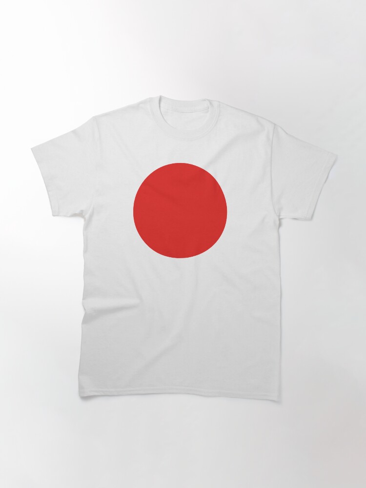 Alternate view of JAPAN. JAPANESE. Circle of the sun. Red Circle. Japanese Flag. National Flag of Japan, Hinomaru, Nisshoki, Sun Mark Flag, Nippon. Classic T-Shirt
