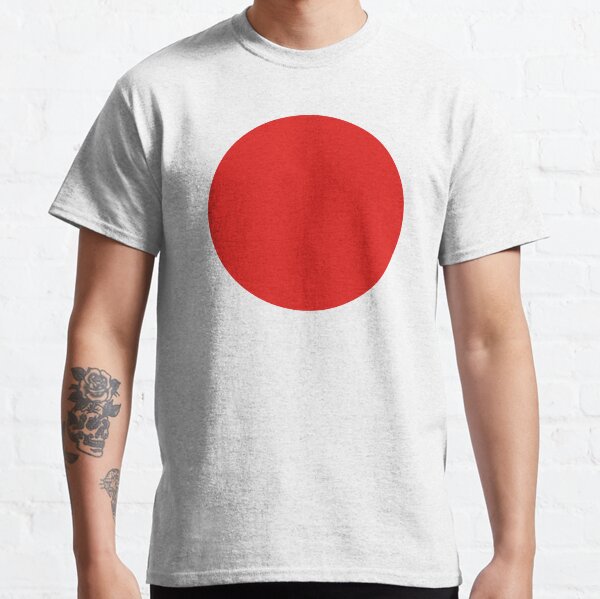 JAPAN. JAPANESE. Circle of the sun. Red Circle. Japanese Flag. National Flag of Japan, Hinomaru, Nisshoki, Sun Mark Flag, Nippon. Classic T-Shirt