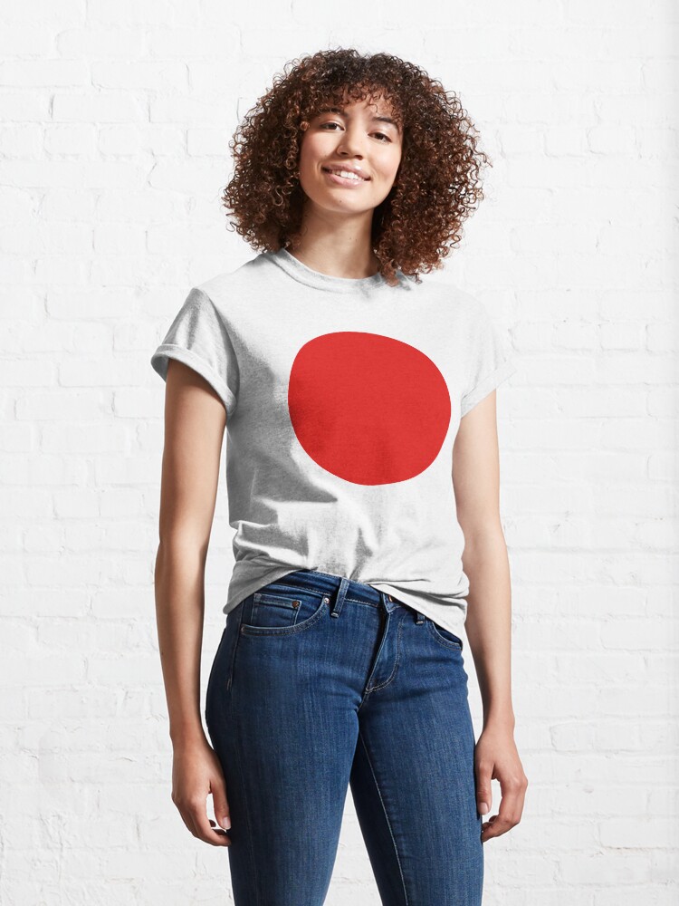 Alternate view of JAPAN. JAPANESE. Circle of the sun. Red Circle. Japanese Flag. National Flag of Japan, Hinomaru, Nisshoki, Sun Mark Flag, Nippon. Classic T-Shirt