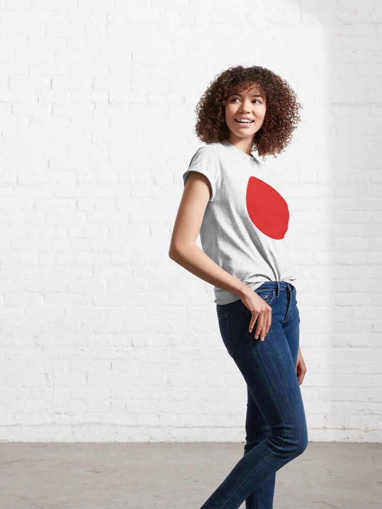 Alternate view of JAPAN. JAPANESE. Circle of the sun. Red Circle. Japanese Flag. National Flag of Japan, Hinomaru, Nisshoki, Sun Mark Flag, Nippon. Classic T-Shirt