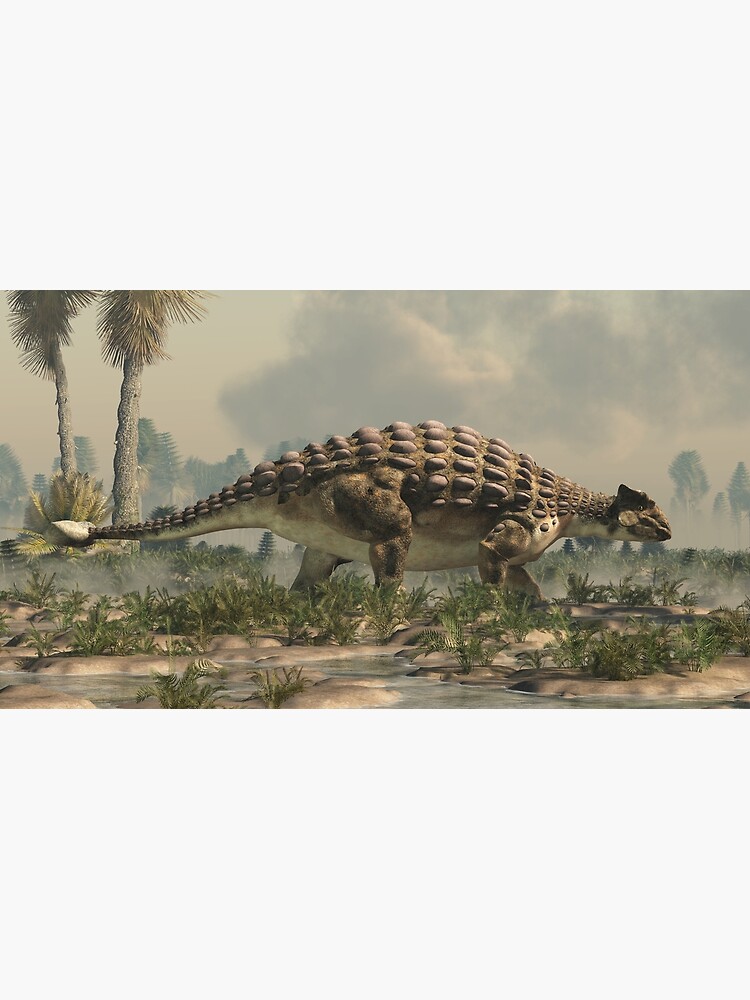 Disover Ankylosaurus in a Cretaceous Wetland Premium Matte Vertical Poster