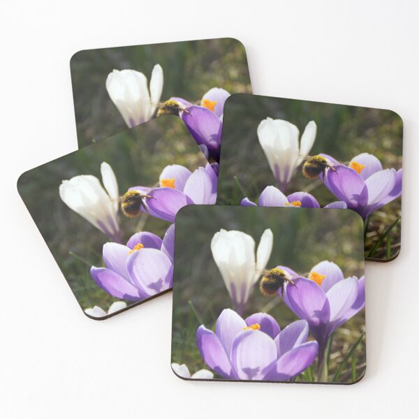 Item preview, A bumblebee visits crokus designed and sold by Yven-Dienst.