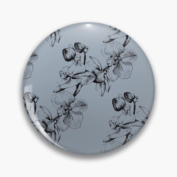 Item preview, Black Orchid Outline Drawing on Grey Background. designed and sold by cgroenewald.