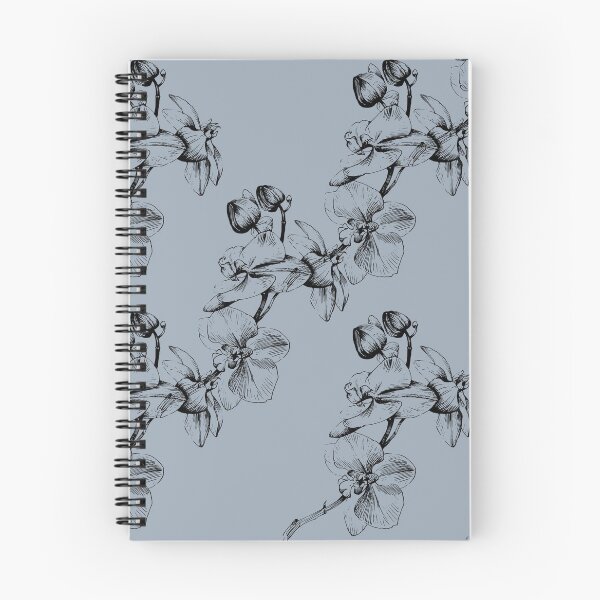 Item preview, Black Orchid Outline Drawing on Grey Background. designed and sold by cgroenewald.