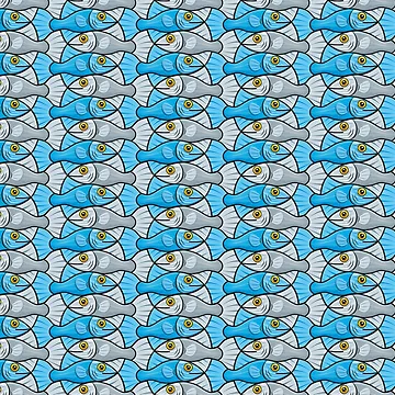 Artwork thumbnail, Two colors Fish Pattern by maxsomma.it