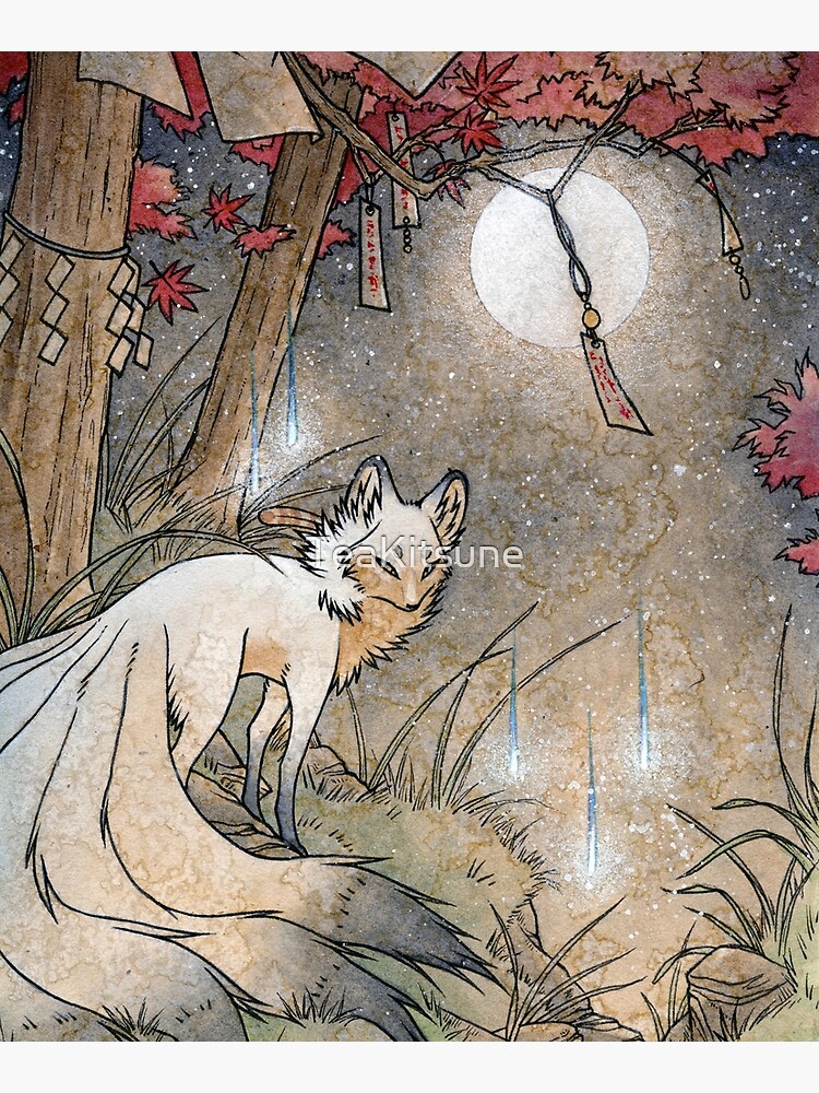 Fox & Wisps - Kitsune Yokai Foxfire by TeaKitsune