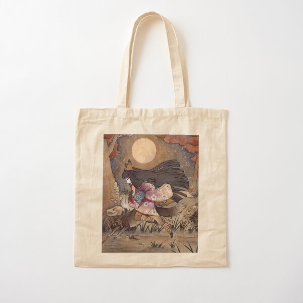 Running With Monsters - Kitsune Fox Yokai Cotton Tote Bag