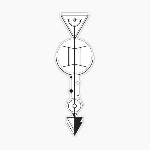 Minimalistic Gemini zodiac symbol tattoo located on the