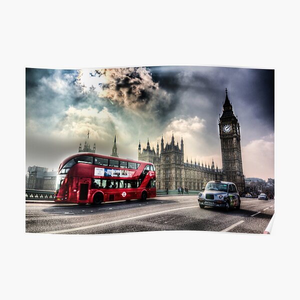 UK London Bus Wellcoda Matte/Glossy PosterWellcoda 