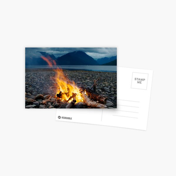 Bonfire in Olderdalen, Kåfjord Postcard