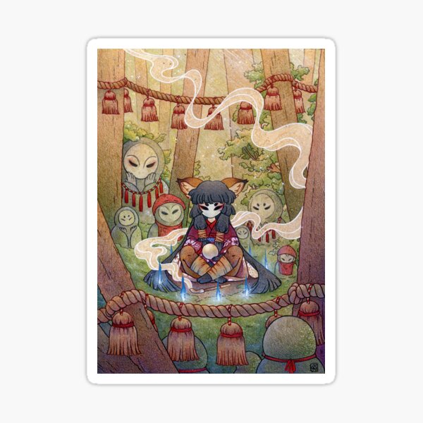 Circle - TeaKitsune Fox Yokai Sticker