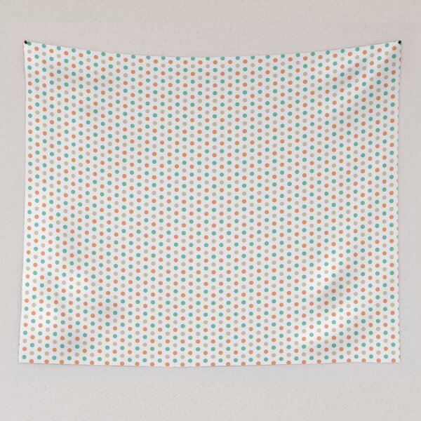 Item preview, Orange, Teal & Beige Polka Dots designed and sold by paperweight-art.