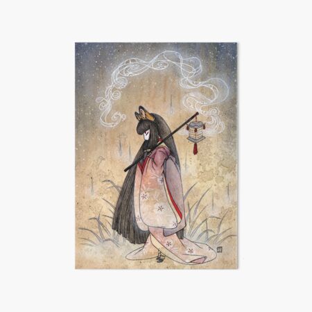 Bad Thoughts - Kitsune Fox Yokai Art Board Print