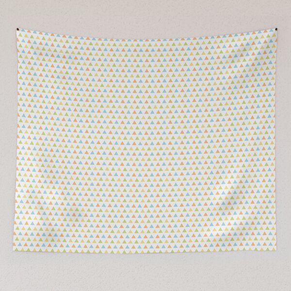 Item preview, Yellow, Green, Orange & Blue Triangles Fun Geometric Print designed and sold by paperweight-art.