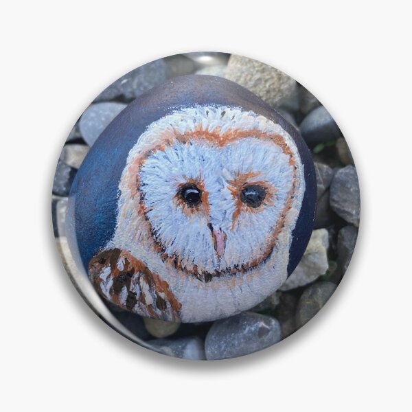 Item preview, Barn owl on a rock designed and sold by lenaliluna.