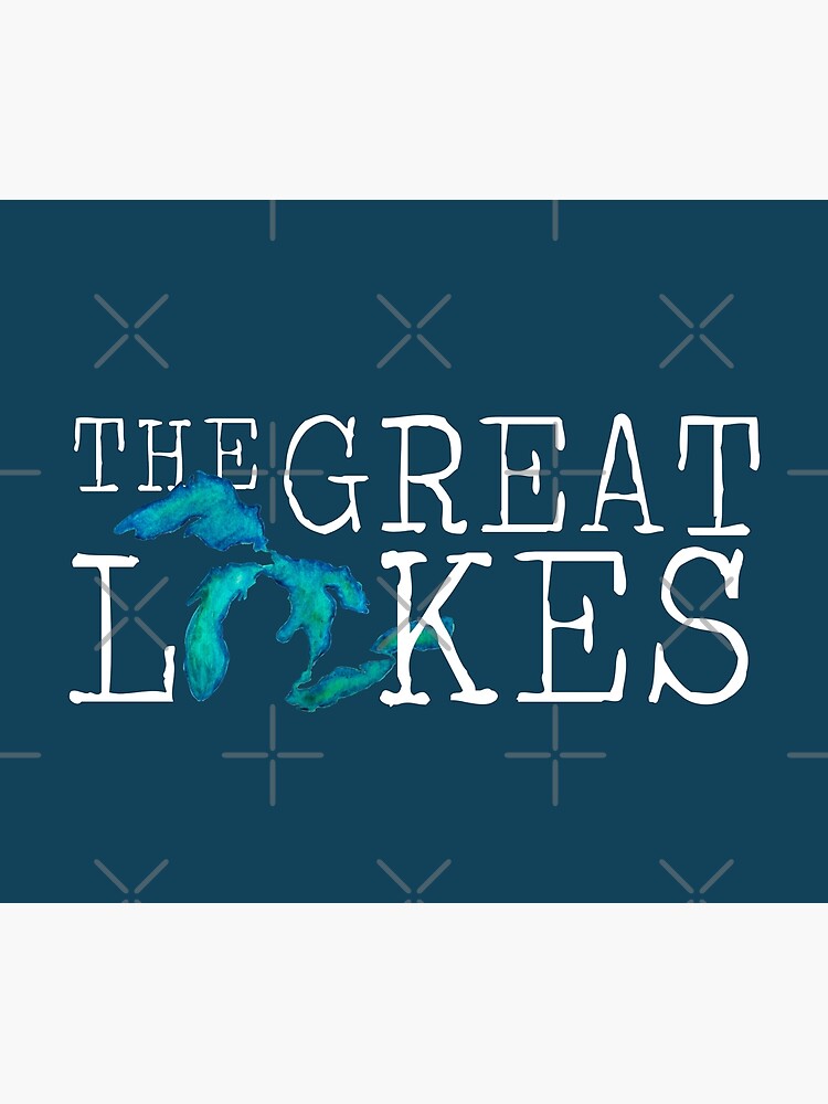 Thumbnail 6 of 6, Throw Blanket, The Great Lakes Watercolor Lakes designed and sold by GreatLakesLocal.