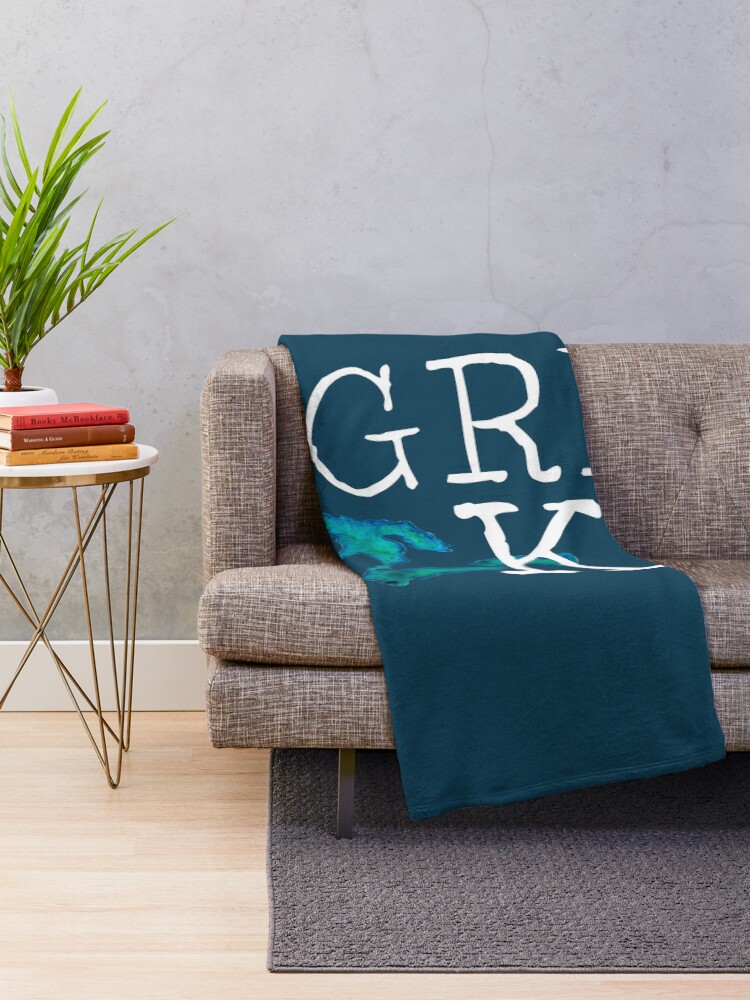 Thumbnail 2 of 6, Throw Blanket, The Great Lakes Watercolor Lakes designed and sold by GreatLakesLocal.