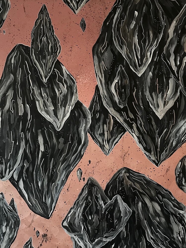 Thumbnail 3 of 3, Scarf, Floating Black Rocks designed and sold by TakingTrips.