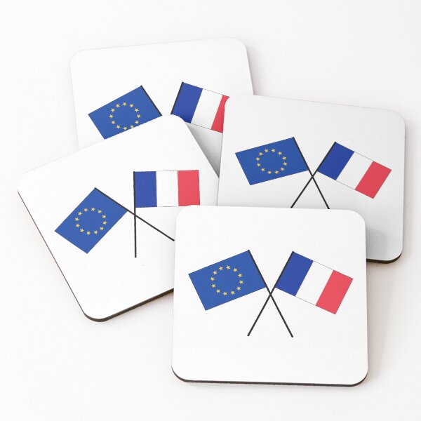 Item preview, France Europe EU - crossed flags flags designed and sold by GeogDesigns.