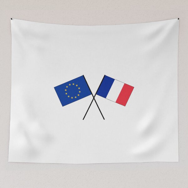 Item preview, France Europe EU - crossed flags flags designed and sold by GeogDesigns.