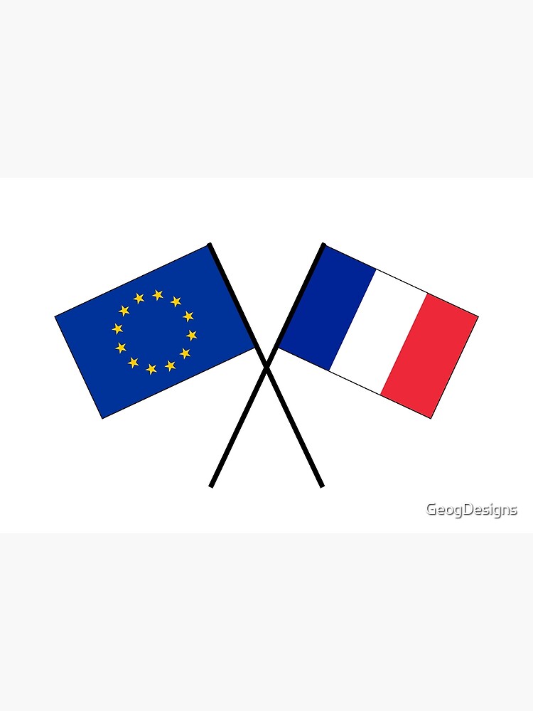 France Europe EU - crossed flags flags Greeting Card by GeogDesigns