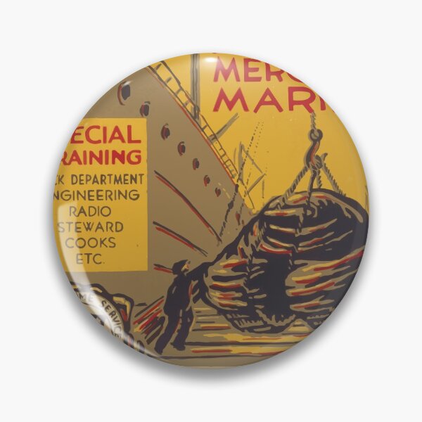 Item preview, WPA United States Government Work Project Administration Poster 0740 Enroll American Merchant Marine Maritime Service designed and sold by wetdryvac.
