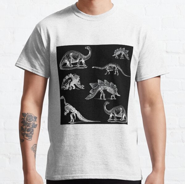 Vintage Museum Dinosaurs and Skeletons X-Rays on Black Classic T-Shirt