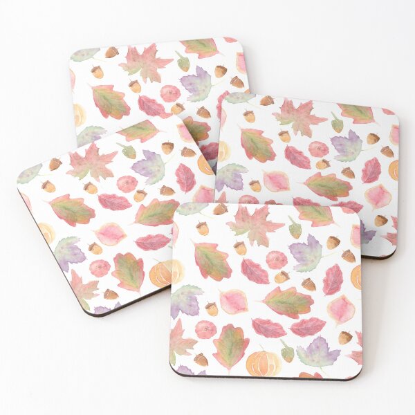 Item preview, Watercolor Fall leaves, pumpkins and acorns | Pattern designed and sold by Harpley Design Studio.