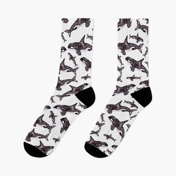 Item preview, Watercolor Orca Whale Pod | Pattern designed and sold by Harpley Design Studio.