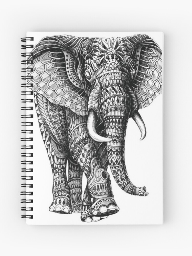 Cuaderno de espiral «Dibujos para colorear para los adultos: elefante» de  Yuna26 | Redbubble