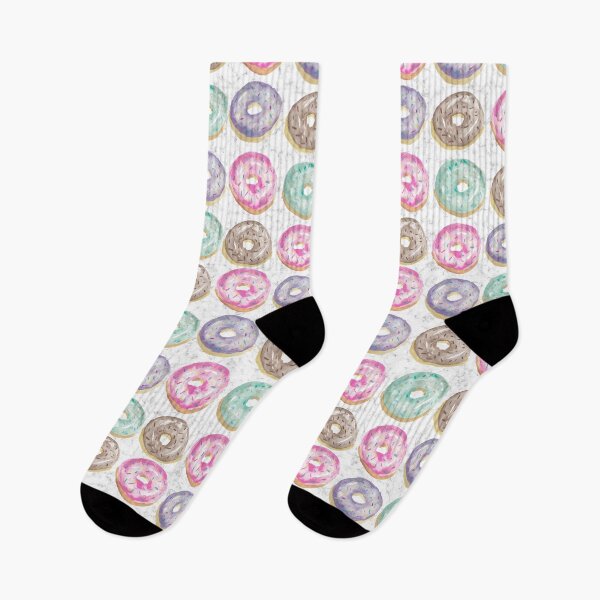 Item preview, Watercolor Pastel Donuts with a marble texture background designed and sold by Harpley Design Studio.