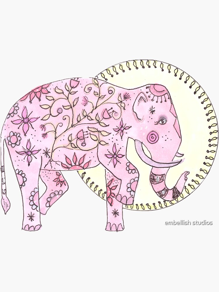 Pink Doodle Elephant by tammymurdock