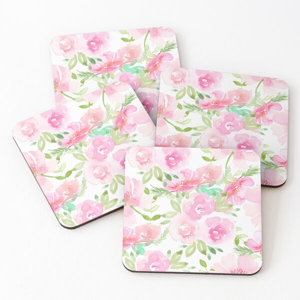 Item preview, Watercolor Roses and Peonies in delicate Pinks  designed and sold by Harpley Design Studio.