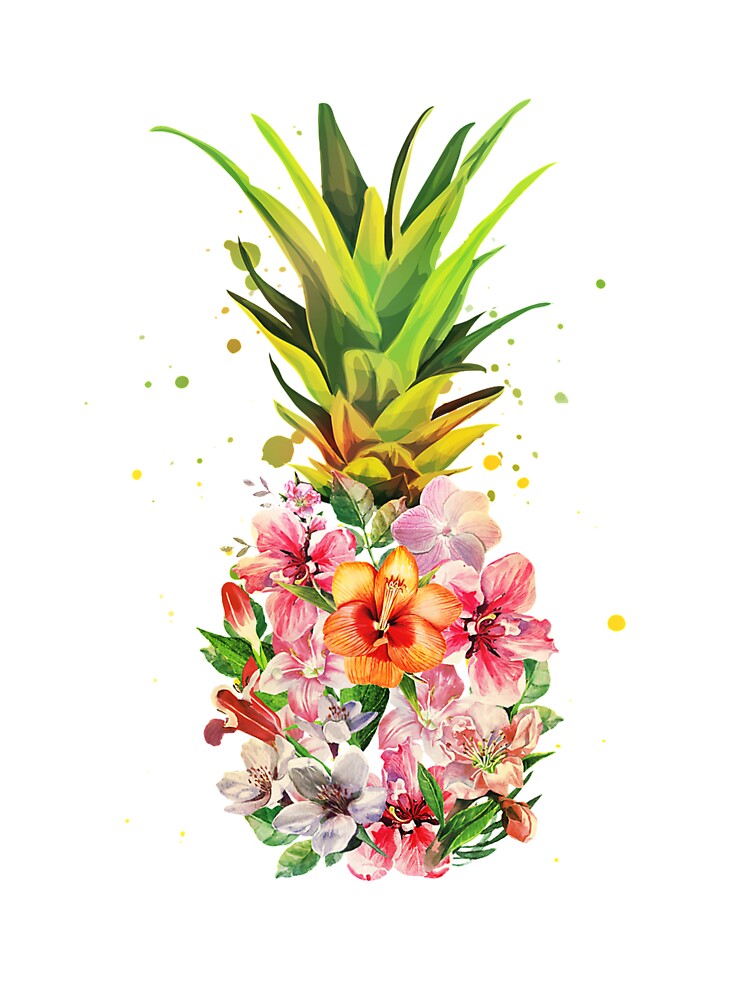 Pineapple Flowers Shirt Women Aloha Hawaii Vintage Hawaiian Pineapple Flowers Shirt Women Aloha Hawaii Vintage Hawaiian