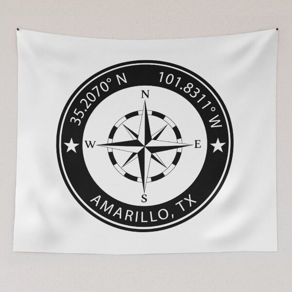 Item preview, Amarillo, Texas Geographical Coordinates designed and sold by TeeOhGraphics.