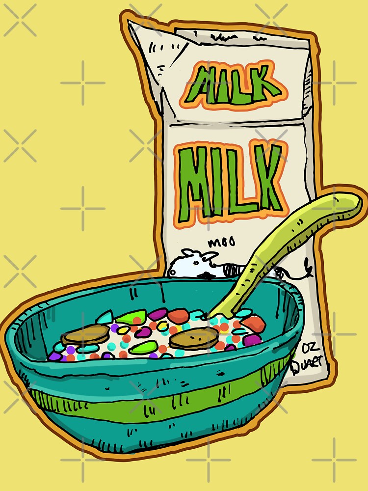  Camiseta para niños for Sale con la obra « cereal afrutado con leche fría fresca  puedes quedarte en casa y ver dibujos animados todo el día.» de OffsetVinylFilm