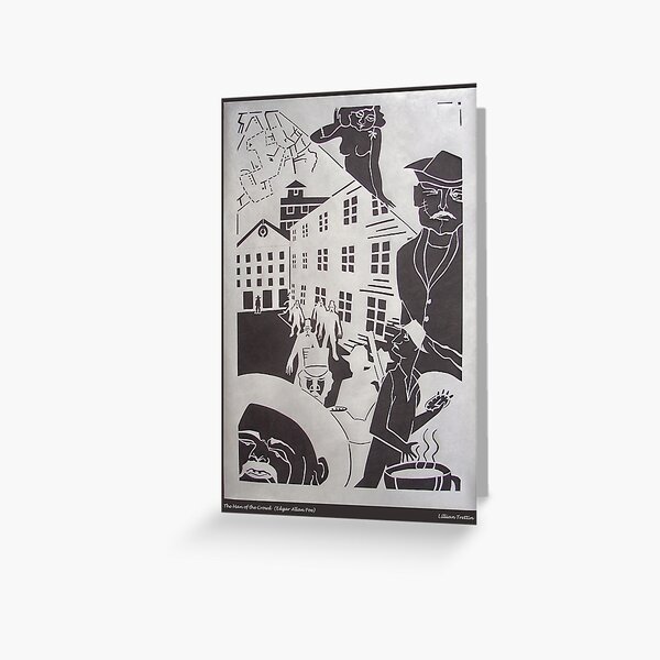 The Man of the Crowd in Silver Greeting Card