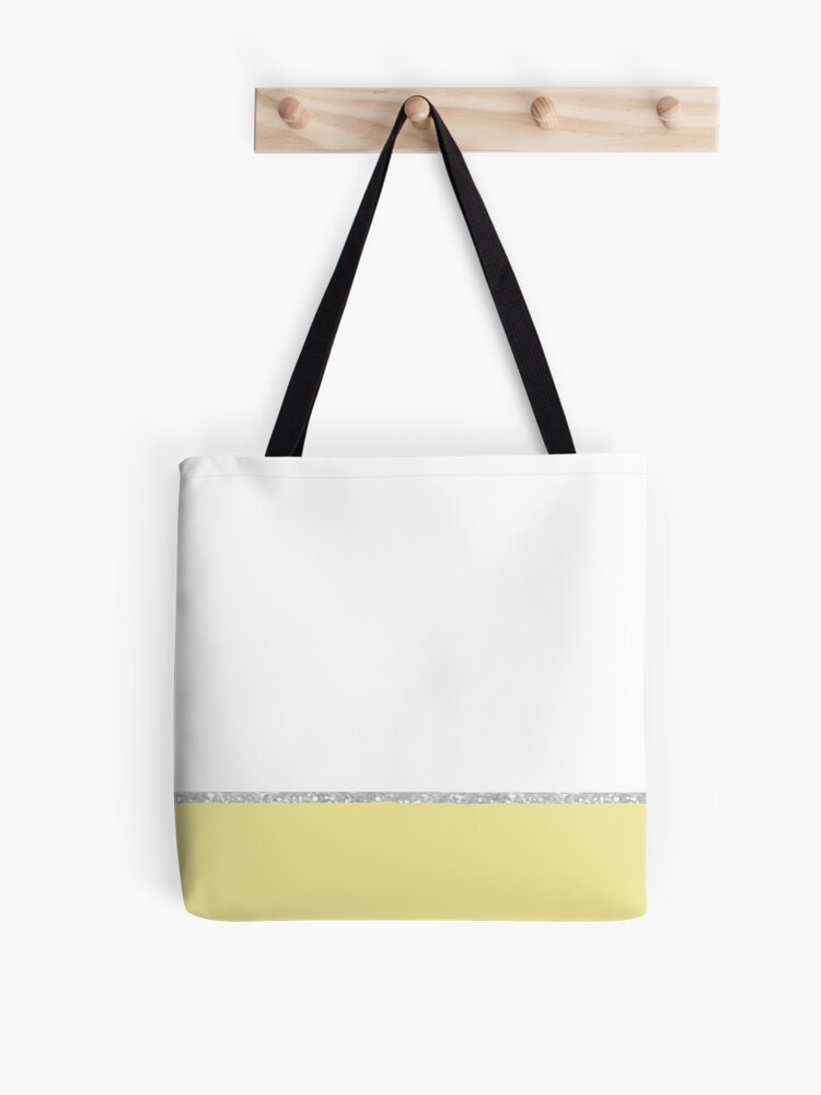 Yellow White Modern Color Block Glitter Simple Stripe Tote Bag for Sale by  Summie520