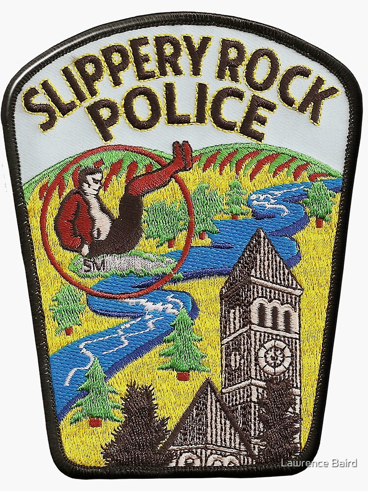 "Slippery Rock Police Department" Sticker by lawrencebaird Redbubble