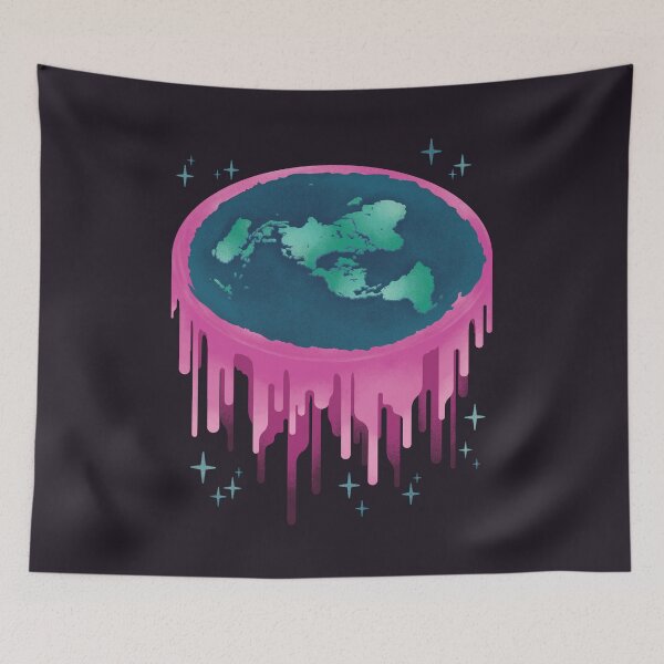 Item preview, Neon Drippy Flat Earth designed and sold by DCLawrenceUK.