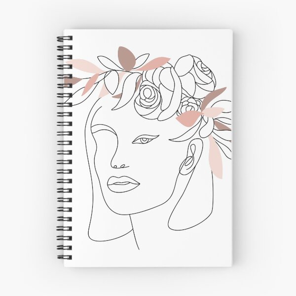 Item preview, Minimal Line Art Woman with Flowers  designed and sold by AgataCreate.
