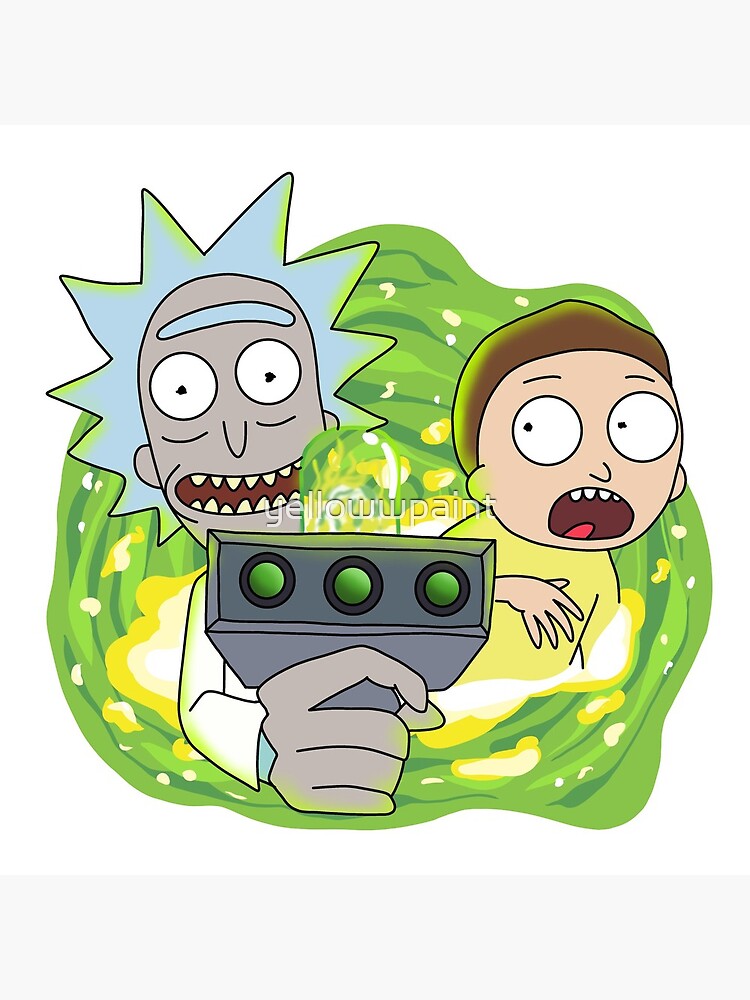 Rick and Morty with Portal Gun by yellowwpaint