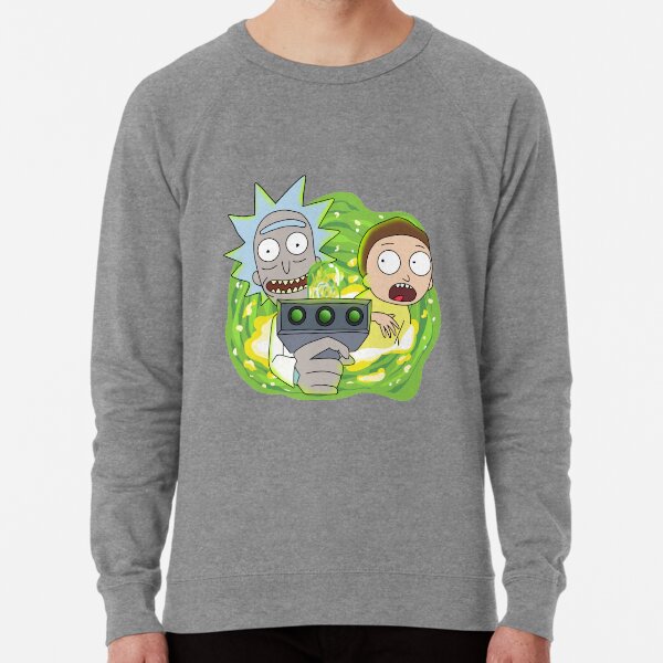 Rick and Morty with Portal Gun Lightweight Sweatshirt