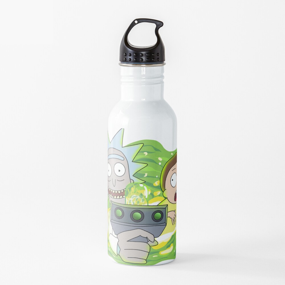 Rick and Morty with Portal Gun Water Bottle