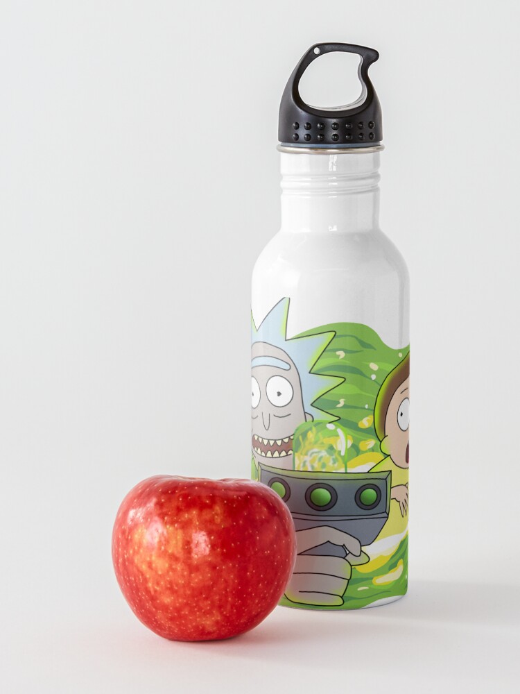 Alternate view of Rick and Morty with Portal Gun Water Bottle