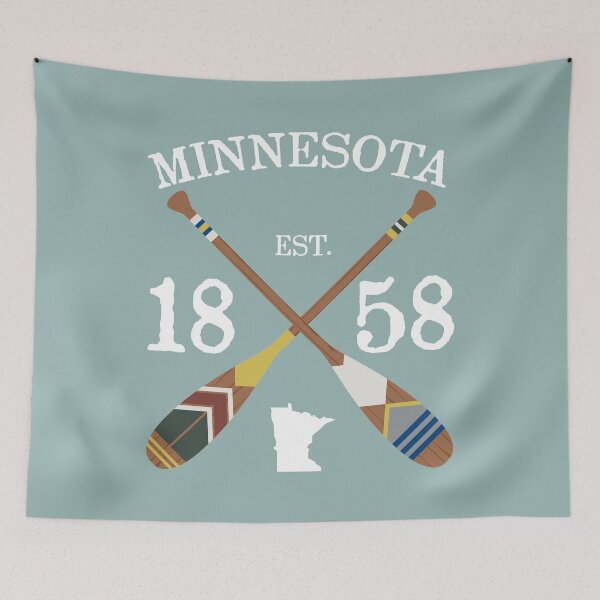 Item preview, Paddle Minnesota, MN Lake Life Painted Oars designed and sold by GreatLakesLocal.